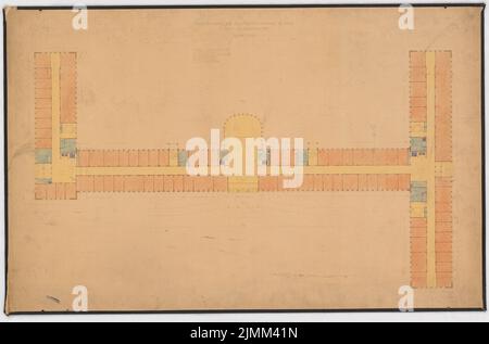 Poelzig Hans (1869-1936), edificio amministrativo del gruppo azoto, Berlino (senza anno): Grundriss EG 1: 200. Acquerello a rottura leggera sulla scatola, 68,1 x 103,2 cm (inclusi i bordi di scansione) Foto Stock