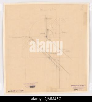 Poelzig Hans (1869-1936), Kreissparkasse Wolgast (1931): Progetto di esecuzione, inserto in carbonio 1:10. Matita su trasparente, 34,5 x 33,1 cm (inclusi i bordi di scansione) Foto Stock