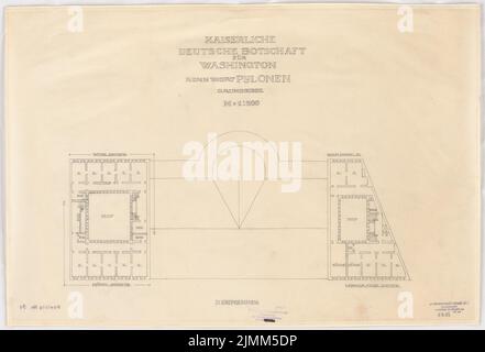 Poelzig Hans (1869-1936), Ambasciata imperiale tedesca a Washington (1910): Pianta 4: 200. Matita su trasparente, 44,1 x 64,9 cm (inclusi i bordi di scansione) Foto Stock