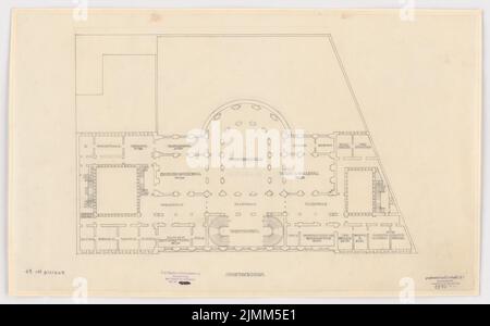 Poelzig Hans (1869-1936), Ambasciata imperiale tedesca a Washington (1910): Grundriss piano principale 1: 200. Matita su trasparente, 41 x 66 cm (inclusi i bordi di scansione) Foto Stock