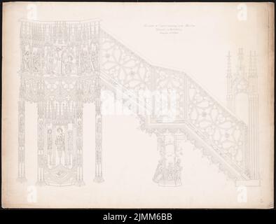 Architetto sconosciuto, Münster a Strasburgo (1851): Vista di Viewel. Litografia su carta, 72,4 x 95,1 cm (inclusi i bordi di scansione) Foto Stock