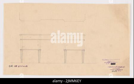 Poelzig Hans (1869-1936), Gebr. Meyer ad Hannover-Vinnhorst. Edificio amministrativo (1923): scrivania (?), Vista. Matita su trasparente, 23,3 x 40 cm (inclusi i bordi di scansione) Foto Stock