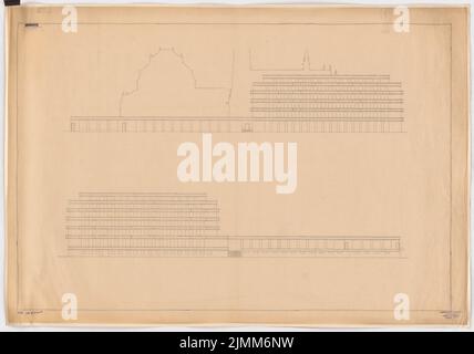 Poelzig Hans (1869-1936), albergo a Chemnitz (presso l'Hotel Chemnitzer Hof) (1928): 2 visualizzazioni Ost, Ovest 1: 200. Matita su trasparente, 77,8 x 110,9 cm (inclusi i bordi di scansione) Foto Stock