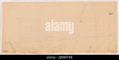 Poelzig Hans (1869-1936), Sigmund Goeritz AG, Chemnitz (1924-1926): 1st fase di costruzione, vista. Matita su trasparente, 50,3 x 108,6 cm (inclusi i bordi di scansione) Foto Stock