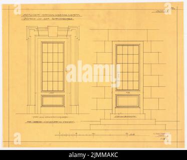 Messel Alfred (1853-1909), edificio commerciale della Handelsgesellschaft di Berlino. Espansione (1905-1907), porte convertibili, 1:10, matita su trasparente, tu UB Plan collection inv. N. 12439 Foto Stock