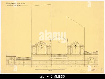 Messel Alfred (1853-1909), Wertheim, Leipziger Straße, Berlino. 1st fase di costruzione (05.07.1897), adiacente a timpano, 1:50, inchiostro, matita su trasparente, Tu UB collezione piano inv. N. 12604 Foto Stock