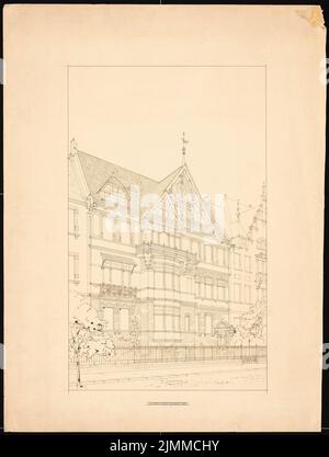 Messel Alfred (1853-1909), edificio residenziale a pavimento Lessingstraße 34, Berlino (1893), vista prospettica, inchiostro trasparente, tu UB Plan collection inv. N. 12886 Foto Stock