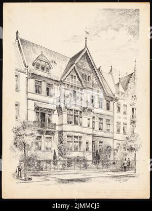 Messel Alfred (1853-1909), edificio residenziale a piano Lessingstraße 38, Berlino (1893), vista prospettica, inchiostro su carta, tu UB Plan collection inv. N. 12885 Foto Stock