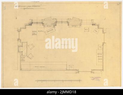 Messel Alfred (1853-1909), edificio residenziale Dr. E. Simon, Berlino (1902-1902), pianta della stanza degli uomini, matita su trasparente, tu UB Plan collection inv. N. 13026 Foto Stock