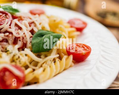 Delizioso piatto di pasta italiana Foto Stock