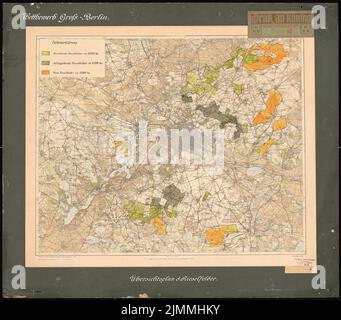 Brix & Genzmer, concorso Groß-Berlin 1910. Rieselfelder (1908-1910): Dipartimento del Rieselfelder 1: 100000. Matita sopra pressione colorata, 77,7 x 88,3 cm (inclusi i bordi di scansione) Foto Stock