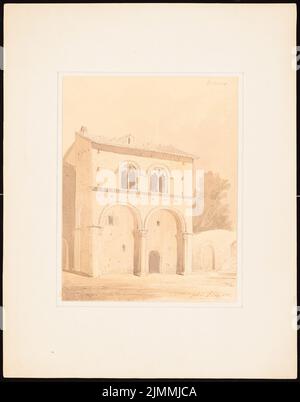 Persius Reinhold (1835-1912), edificio a Viterbo (1860): Vista. Matita acquerello su carta, 40,9 x 32,2 cm (inclusi i bordi di scansione) Foto Stock