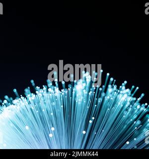 Fibra ottica blu con spazio di copia Foto Stock