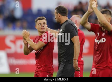 Duisburg, Germania. 05th ago 2022. Primo : 08/05/2022, calcio, 3rd divisione, 3rd Bundesliga, Stagione 2022/2023, MSV Duisburg - RW Essen 2: 2 Coach: Christoph Dabrowski Credit: dpa/Alamy Live News Foto Stock