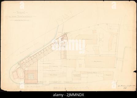 Orth August (1828-1901), collezione d'arte sull'Isola dei Musei, Berlino. Progetto i (04/15/1875): Dipartimento. Acquerello Tusche sulla scatola, 64,9 x 96,7 cm (inclusi i bordi di scansione) Foto Stock