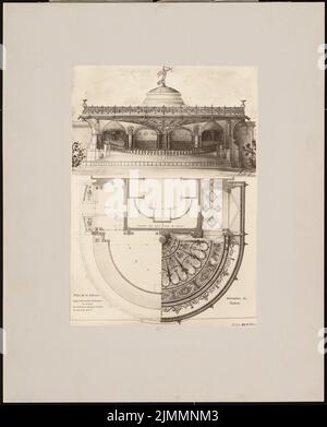 Orth August (1828-1901), padiglione musicale nel Peterhof, San Pietroburgo (18 ottobre 1897): Pianta, vista. Foto su carta, 57,8 x 46,7 cm (inclusi i bordi di scansione) Foto Stock