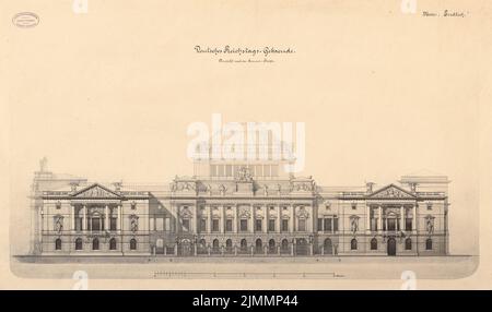 Ende & Böckmann, Reichstag, Berlino (1882): Vista sul ritorno. Acquerello Tusche, bianco con bordo in cartoncino, 48,9 x 82,8 cm (inclusi i bordi di scansione) Foto Stock