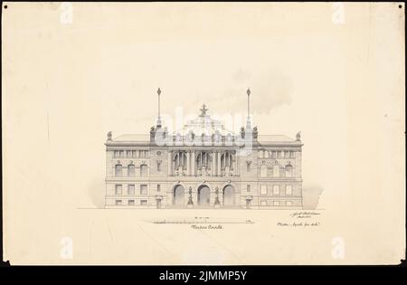 Neckelmann Skjold (1854-1903), Casa di Stato della Provincia di Westfalia in Münster (1897): View 1: 100. Acquerello Tusche sulla scatola, 64,6 x 98,6 cm (inclusi i bordi di scansione) Foto Stock