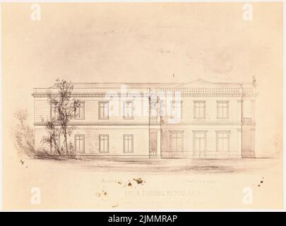 Orth Agosto (1828-1901), Villa Loring a Malaga. Progetto di esecuzione (1865): Vista laterale. Foto su carta, 15,6 x 21,1 cm (inclusi i bordi di scansione) Foto Stock