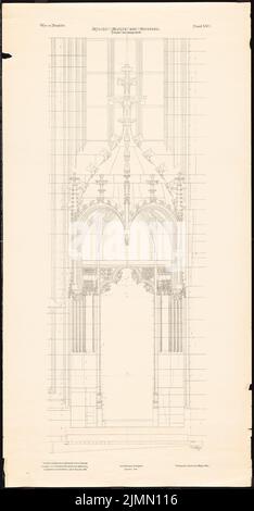 Luntz Victor (1840-1903), Maria Church am Gestade a Vienna (1888): Portale nella nave lunga: Upper. Pressione sulla carta, 98,2 x 51,1 cm (inclusi i bordi di scansione) Foto Stock