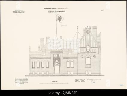 Gottlob, caserme del battaglione 1st del reggimento di fanteria No. 152 a Marienburg (1903-1906): Ufficiale casinò: Upper Vorder view 1:50. Litografia, 71,2 x 100,6 cm (inclusi i bordi di scansione) Foto Stock