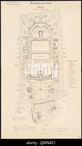 Polack, impianto di cadetto di guarnigione a Naumburg/Saale (1897-1900): Reparto con pianta Keller 1: 500. Litografia, 125,7 x 74 cm (inclusi i bordi di scansione) Foto Stock