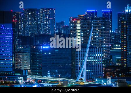 Vista notturna di Tokyo vista da Odaiba, Tokyo Foto Stock