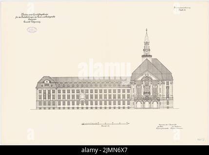 Sconosciuto architetto, distretto e tribunale distrettuale di Hannover (ca 1911): Northern Intent 1: 150. Litografia, 67,1 x 96 cm (inclusi i bordi di scansione) Foto Stock