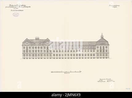 Sconosciuto architetto, distretto e tribunale distrettuale di Hannover (ca 1911): RISS Südsicht 1: 150. Litografia, 67,1 x 95,9 cm (inclusi i bordi di scansione) Foto Stock