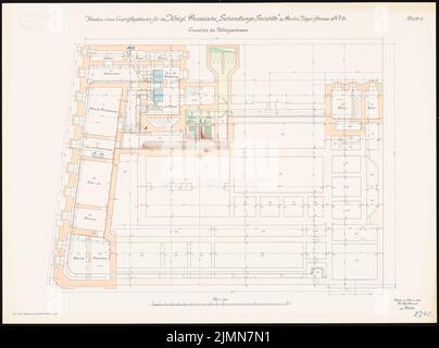 Kieschke Paul (1851-1905), scantinato prussiano a Berlino (1901-1903): Grundriss Basement 1: 100. Litografia, 50,8 x 68,4 cm (inclusi i bordi di scansione) Foto Stock