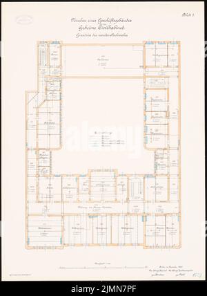 Vohl Carl, business building del segreto Civilkabinet, Berlino (1900): Piano 2nd piano 1: 100. Litografia, 68,9 x 50,6 cm (inclusi i bordi di scansione) Foto Stock