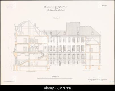 Vohl Carl, edificio commerciale del segreto Civilkabinet, Berlino (1900): Media 1: 100. Litografia, 50,7 x 68,4 cm (inclusi i bordi di scansione) Foto Stock