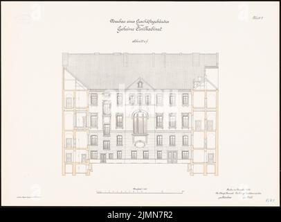 Vohl Carl, edificio commerciale del segreto Civilkabinet, Berlino (1900): Media 1: 100. Litografia, 50,8 x 68,7 cm (inclusi i bordi di scansione) Foto Stock