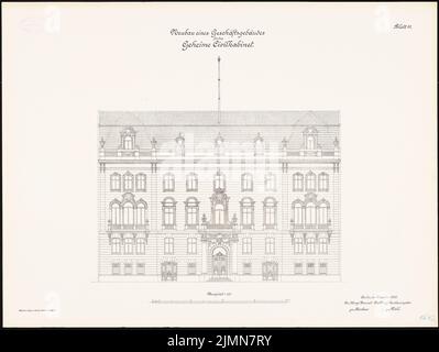 Vohl Carl, edificio commerciale del segreto Civilkabinet, Berlino (1900): Vista 1: 100. Litografia, 51,5 x 68,6 cm (inclusi i bordi di scansione) Foto Stock