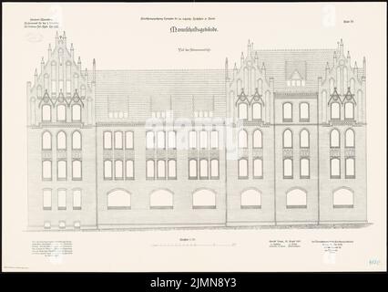 Gottlob, caserme del battaglione 1st del reggimento di fanteria No. 152 a Marienburg (1903-1906): Team building: Rissen Road View 1:50. Litografia, 71,2 x 101 cm (inclusi i bordi di scansione) Foto Stock