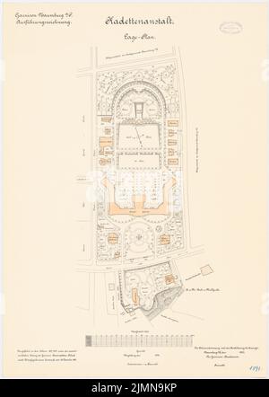 Polack, presidio cadetto a Naumburg/Saale (1897-1900): Dipartimento 1: 1000. Litografia, 75 x 53,3 cm (inclusi i bordi di scansione) Foto Stock