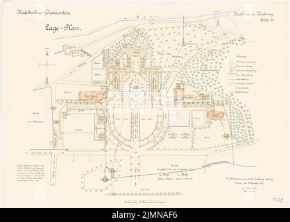 Reinmann, Kadettenhaus di Oranienstein (1899-1903): Pianta del sito 1: 1000. Litografia, 50,7 x 70,6 cm (inclusi i bordi di scansione) Foto Stock