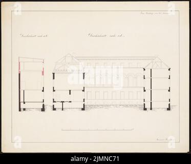 Knoblauch Eduard (1801-1865), ambasciata russa, Berlino (1840-1841): Cut-through e CD, scala bar. Inchiostro su carta, integrato con matita, 46 x 57,2 cm (inclusi i bordi di scansione) Foto Stock