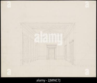 Knoblauch Eduard (1801-1865), ambasciata russa, Berlino (1840-1841): Vista prospettica del salone al 1st° piano. Matita su carta, 34,8 x 43,4 cm (inclusi i bordi di scansione) Foto Stock