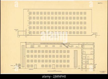 Weißgerber otto, Università tecnica di Berlino-Charlottenburg. Heinrich-Hertz Institute for Vibration Research (1918-1929): Salzuer view, Court view 1: 100. Inchiostro su trasparente, 59,4 x 86 cm (inclusi i bordi di scansione) Foto Stock