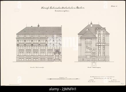 Eggert Hermann (1844-1920), Università tecnica Berlino-Charlottenburg. Espansione (30 dicembre 1902): Vista del nord e dell'est 1: 100. Litografia su cartone, 68,6 x 100,4 cm (inclusi i bordi di scansione) Foto Stock