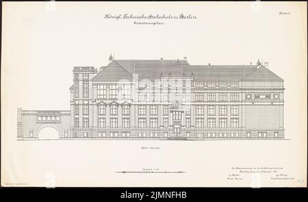 Eggert Hermann (1844-1920), Università tecnica Berlino-Charlottenburg. Espansione (30 dicembre 1902): Vista del sud 1: 100. Litografia su cartone, 70,6 x 115,6 cm (inclusi i bordi di scansione) Foto Stock