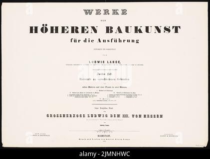 Lange Ludwig (1808-1868), espansione della Frauenkirche a Monaco (1861): Copertina con sommario. Pressione sulla carta, 45,7 x 64,1 cm (inclusi i bordi di scansione) Foto Stock