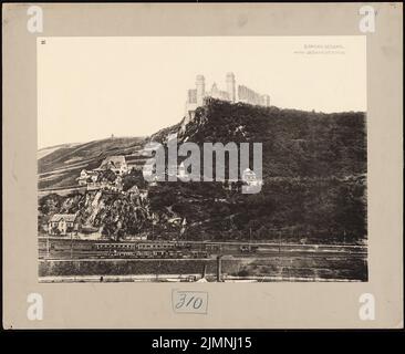 Eggert Hermann (1844-1920), monumento Bismarck sul Elisenhöhe, Bingen (1911): Vista dal fiume. Matita sopra la foto su carta, 56,3 x 68,7 cm (inclusi i bordi di scansione) Foto Stock