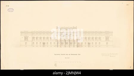 Eggert Hermann (1844-1920), Parlamento della Confederazione tedesca del Nord (1867): Vista laterale. Acquerello Tusche sulla scatola, 51,9 x 98,9 cm (inclusi i bordi di scansione) Foto Stock