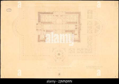 Eggert Hermann (1844-1920), Parlamento della Confederazione tedesca del Nord (1867): Dipartimento. Matita, colorata con inchiostro, acquerello su cartone, 65,3 x 98 cm (inclusi i bordi di scansione) Foto Stock