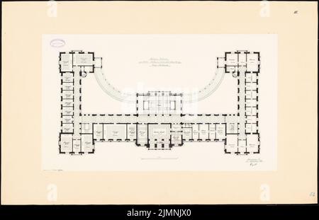 Eggert Hermann (1844-1920), edificio universitario dell'Università Kaiser-Wilhelm di Strasburgo (09,1878): Piano 1: 200. Inchiostro su cartone, 61,8 x 95,6 cm (inclusi i bordi di scansione) Foto Stock