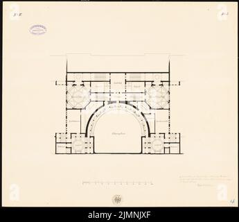 Eggert Hermann (1844-1920), Parlamento per la Confederazione tedesca del Nord (1867): Piano Lodge con una sala riunioni. Inchiostro su cartone, 55,7 x 64,1 cm (inclusi i bordi di scansione) Foto Stock