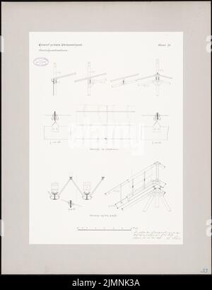 Elis Carl (1838-1889), parlamento prussiano a Berlino. Schinkel Competition 1869 (15 giugno 1877): Soffitto in vetro sopra la sala riunioni: Costruzione lucernario. Inchiostro su cartone, 81,5 x 62,6 cm (inclusi i bordi di scansione) Foto Stock