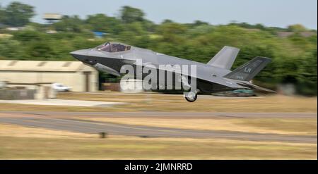 USAF F-35A Lightning II, con partenza dal Royal International Air Tattoo Foto Stock